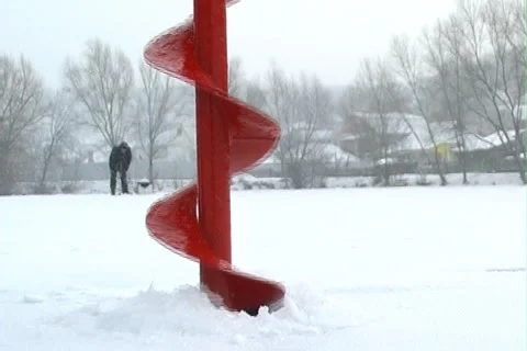 Winter fishing Stock Footage 1045009