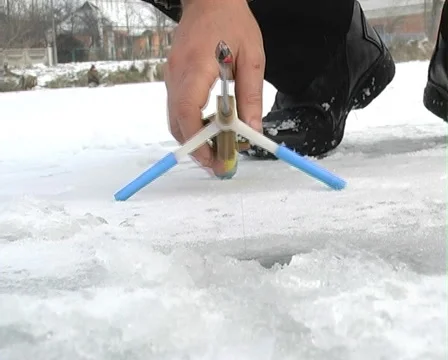 Winter fishing Stock Footage 1045038