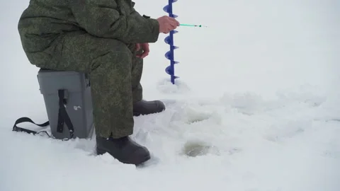 Winter fishing Video stock 147140093