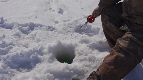 Winter fishing. Stock Footage 149381735