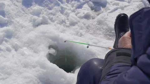 Winter fishing. Stock Footage 149381822