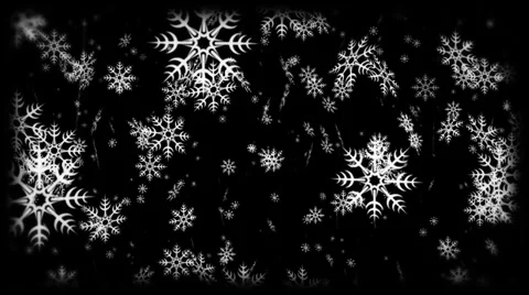 Winter Flakes BnW Stock Footage 32858933