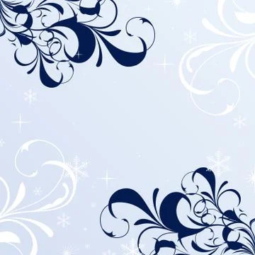 Winter floral background Stock Illustration