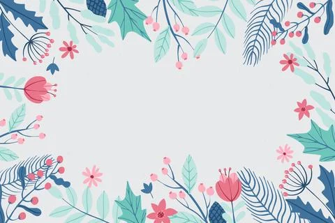 Winter Floral Background 스톡 일러스트