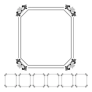 Winter floral frame cartoon vector graphic Stockillustratie