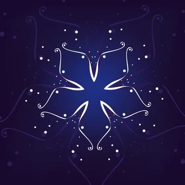 Winter flower on a blue background Stock Illustration