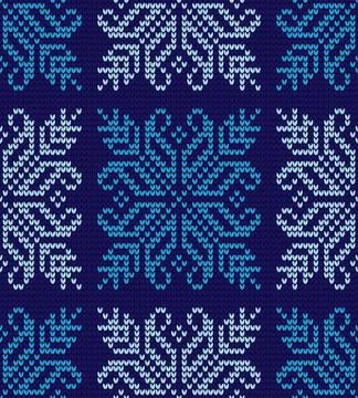 Winter flower knitting pattern Stock Illustration