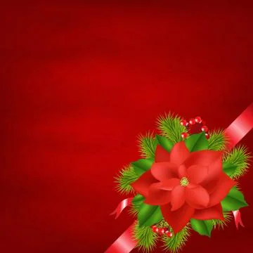Winter flower with red background Stock-Illustration