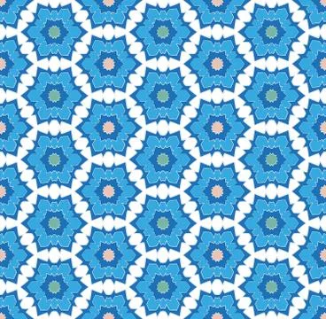 Winter flower snowflakes pattern Stock Illustration