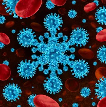 Winter flu virus Stock Illustration