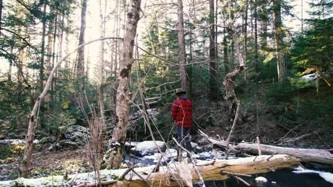 Winter fly fishing Stock Footage 150040923