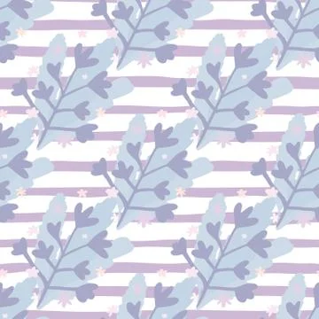 Winter foliage bouquet seamless pattern. Blue branches elements and white bac Illustrazione stock