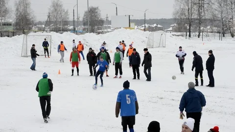 Winter football competitions 스톡 동영상 130152016
