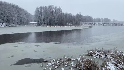 Winter Forest and River 8 Stock Footage 288253842