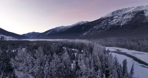 Winter forest and river in the snow,Winter landscape Stock-Footage 224673136