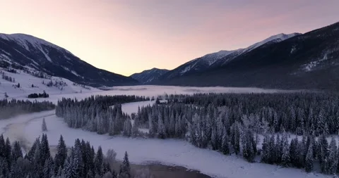 Winter forest and river in the snow,Winter landscape Stock-Footage 224694728