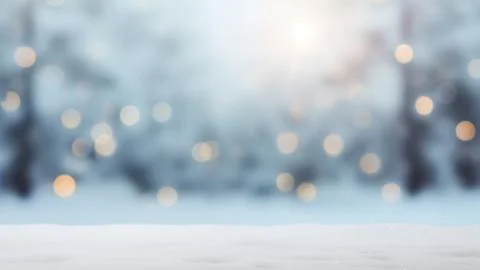 Winter Forest Bokeh Lights Stock Photos
