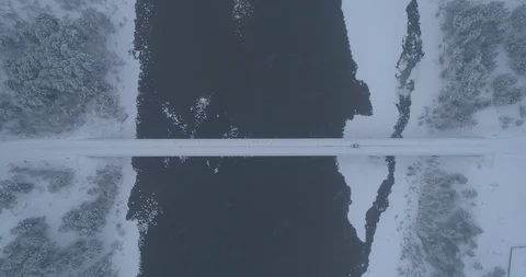 Winter forest crossing over the river Biya, Altai, Russia Stock Footage 108027092