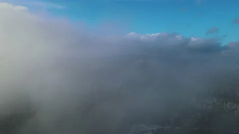 Winter forest Flight above the clouds above the clouds aerial photography 4K  Stock Footage 144817450