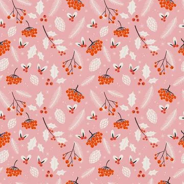 Winter forest hand drawn seamless pattern Stock Illustration