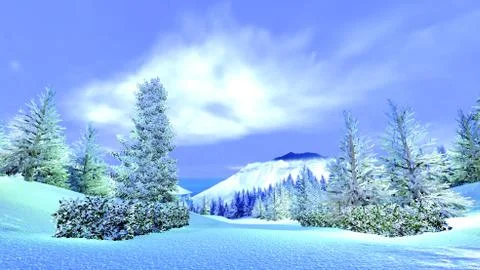 Winter forest Stock Illustration