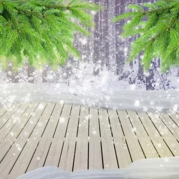 Winter forest Stock Illustration