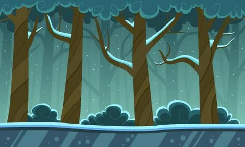 Winter Forest Stock Illustration