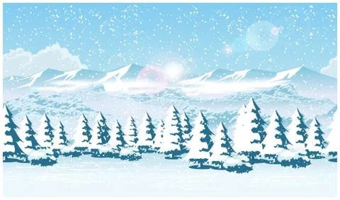 Winter forest Stock Illustration
