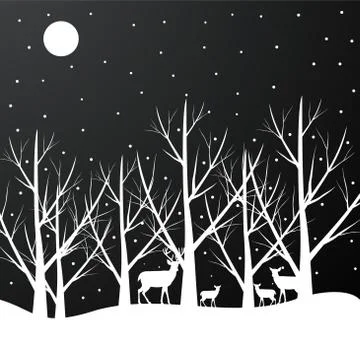 Winter forest Stock Illustration