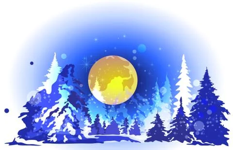 Winter forest Stock Illustration