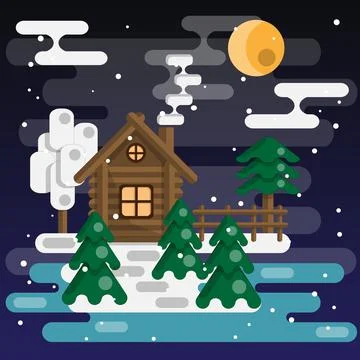 Winter forest. Stock Illustration