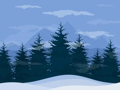 Winter forest 스톡 일러스트