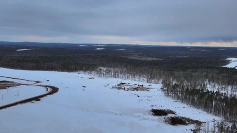 Winter forest in Irkutsk shooting from a drone Stock Footage 196805901