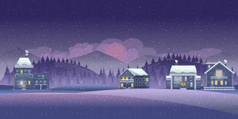 Winter forest landscape Stock Illustration