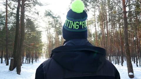 Winter forest male Stock-Footage 101470907
