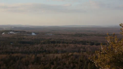 Winter forest pan from mountain Stock Footage 37232326