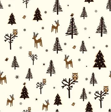 Winter forest pattern Stockillustratie