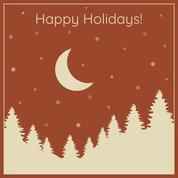 Winter forest pine tree, xmas elements template. Christmas greeting card ve.. Illustrazione stock