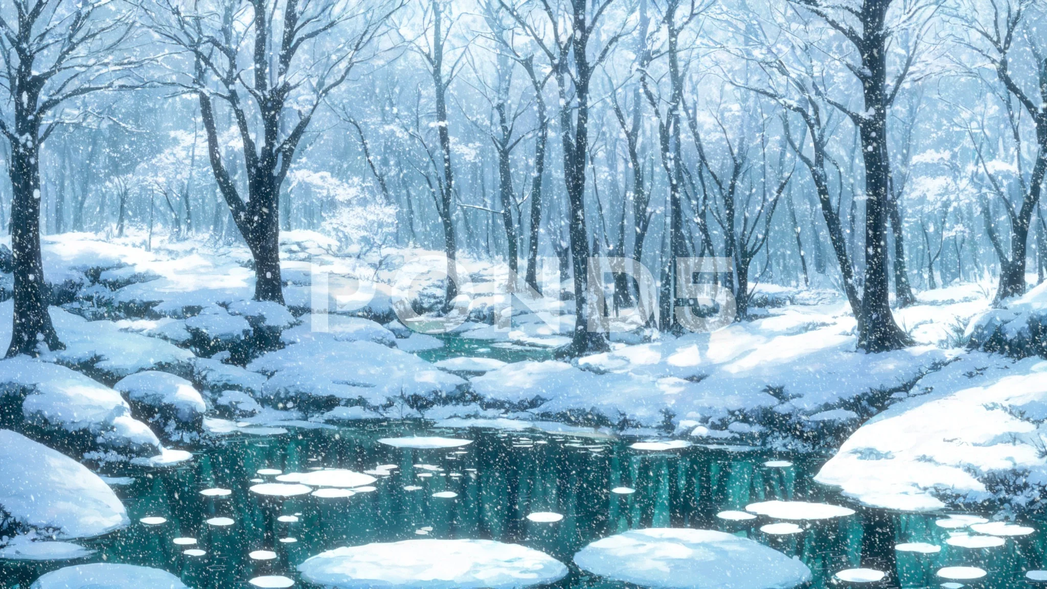 Shadowwood Forest Winter-forest-scenery-anime-seamless-footage-236250307_prevstill