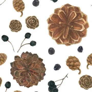 Winter forest seamles pattern Stock Illustration