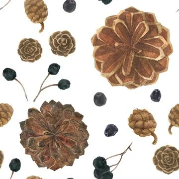 Winter forest seamles pattern Stock Illustration