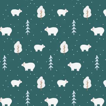 Winter forest seamless pattern イラスト素材