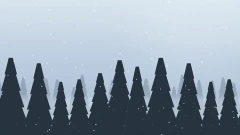 Winter forest with snow falling. 2d animation 库存影片 343729039