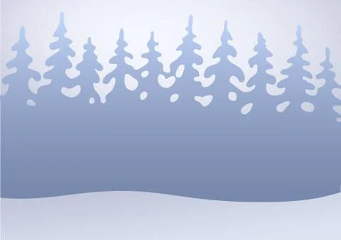 Winter forest in the snow. flat background vector illustration Stock Illustration