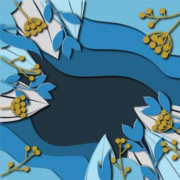 Winter Forest. Trendy origami deep paper cut style Stock Illustration