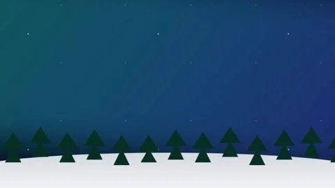 Winter forest under aurora borealis seamless loop with cinematic motion Stock Footage 345320870