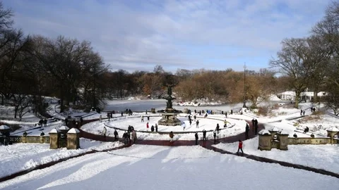 Winter Fountain Stock Footage 169717372