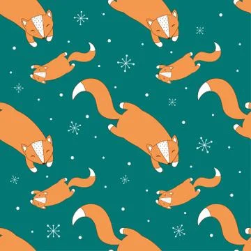 Winter fox pattern Stock-Illustration