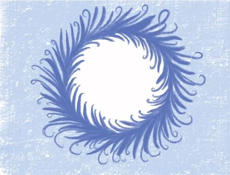 Winter frame blue frosty pattern light blue background. Stock Illustration