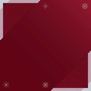 Winter frame with minimalist geometric snowflake on red background square t.. Stock-Illustration